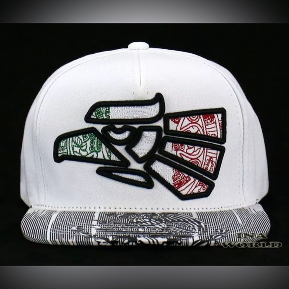 MEXICAN MEXICO Hat Hecho En Mexico Eagle Aguila Snapback Flat Bill Baseball Cap - Picture 4 of 8